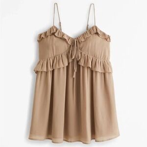 Abercrombie Taupe Ruffle Tie Mini Dress